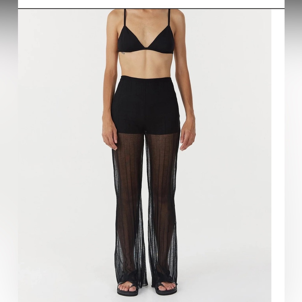 Third Form PEER THROUGH KNIT PANTS black sheer size 4